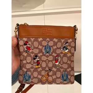 Disney x Coach WDW 50th Anniversary Kitt Messenger Crossbody Bag C8575 Brown Tan